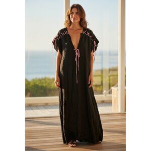 Marysia Lace Detail Swim Cover Navy Size M